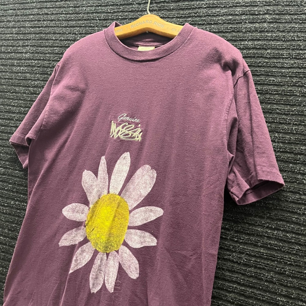 Vintage Mossimo T Shirt Mens Medium Purple Daisy Flower Graphic 90s Made in USA